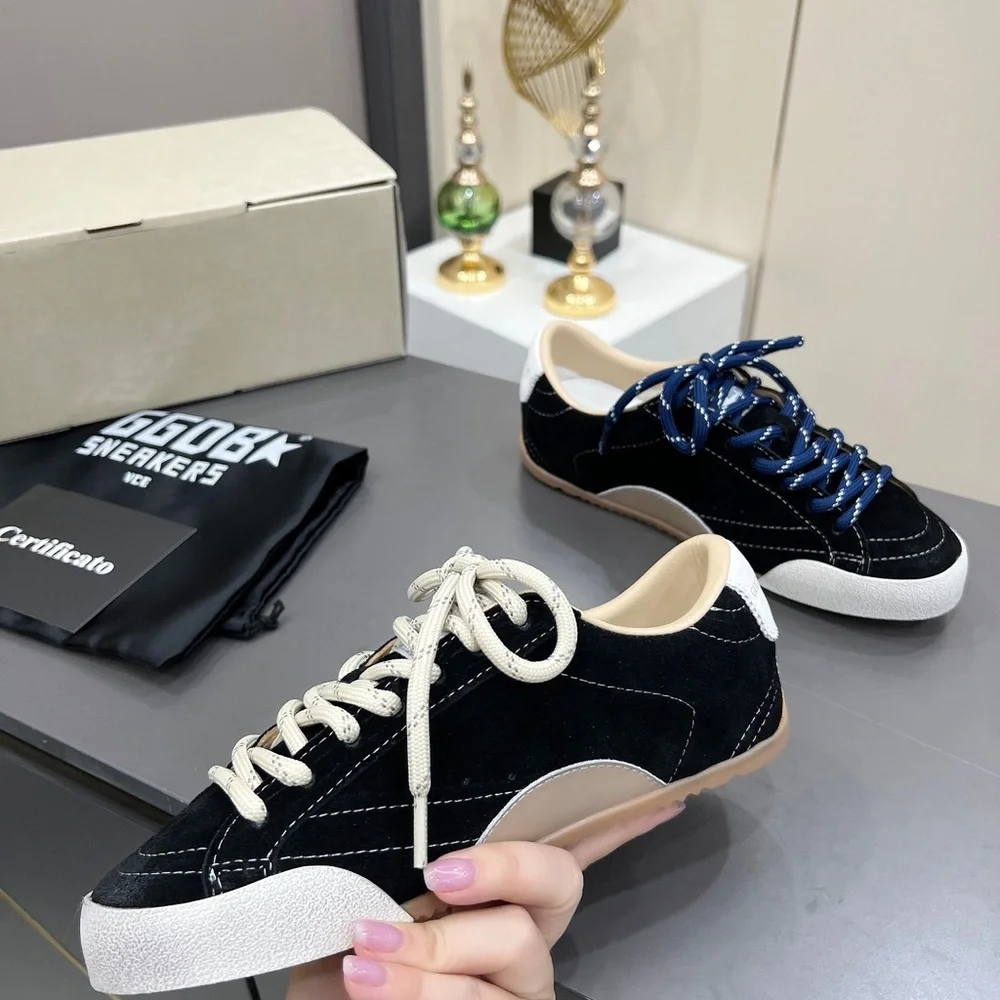 Golden Goose Black Suede Sneakers with White Star and Tan Sole - Picture 6 of 8
